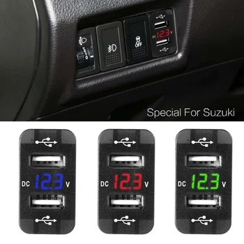 40Ã20mm 12V Διπλός Φορτιστής Αυτοκινήτων USB των ΟΔΗΓΉΣΕΩΝ Βολτόμετρο Προσαρμοστής Δύναμης Για Suzuki Toyota W91F